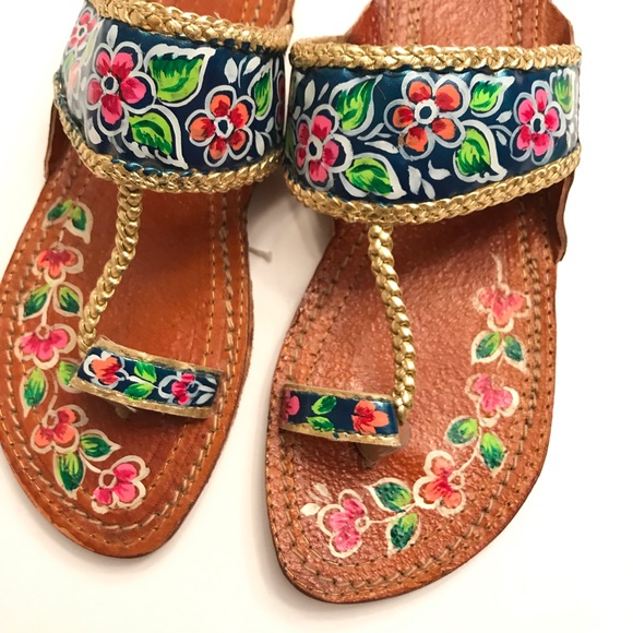 Hand painted Thong Sandals 8.5 - Picture 3 of 8